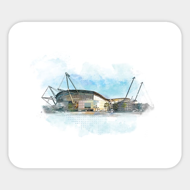 Manchester City - Etihad Stadium Sticker by Phil Shelly Creative